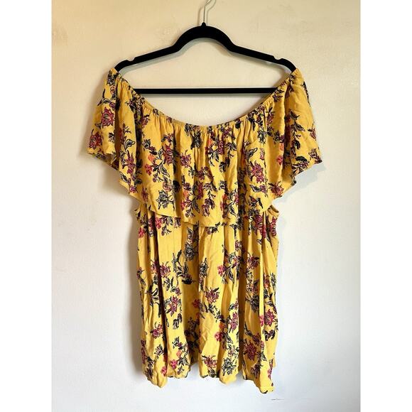 Torrid off the shoulders floral yellow top size 4 Bloomcore Flowy - Picture 10 of 10